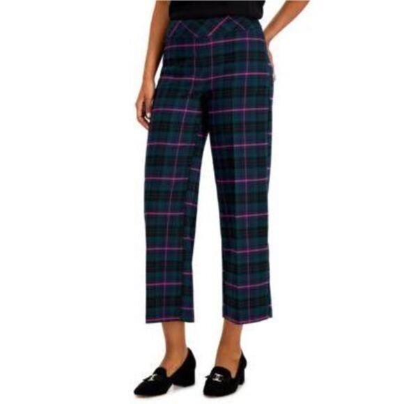 Charter Club Pants - Charter Club Petite Plaid Stretch Wide-Leg Crop Pants 16P
